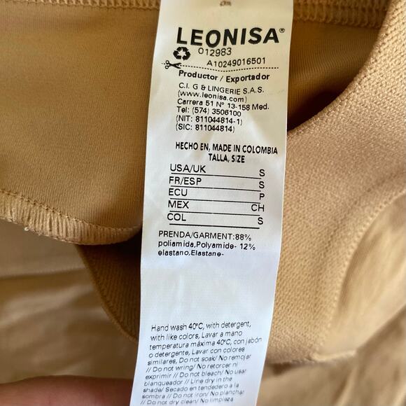 NEW LEONISA Mid-Rise Sculpting Butt Lifter Shaper Shorts Size Small Brown 012983 - Picture 4 of 4